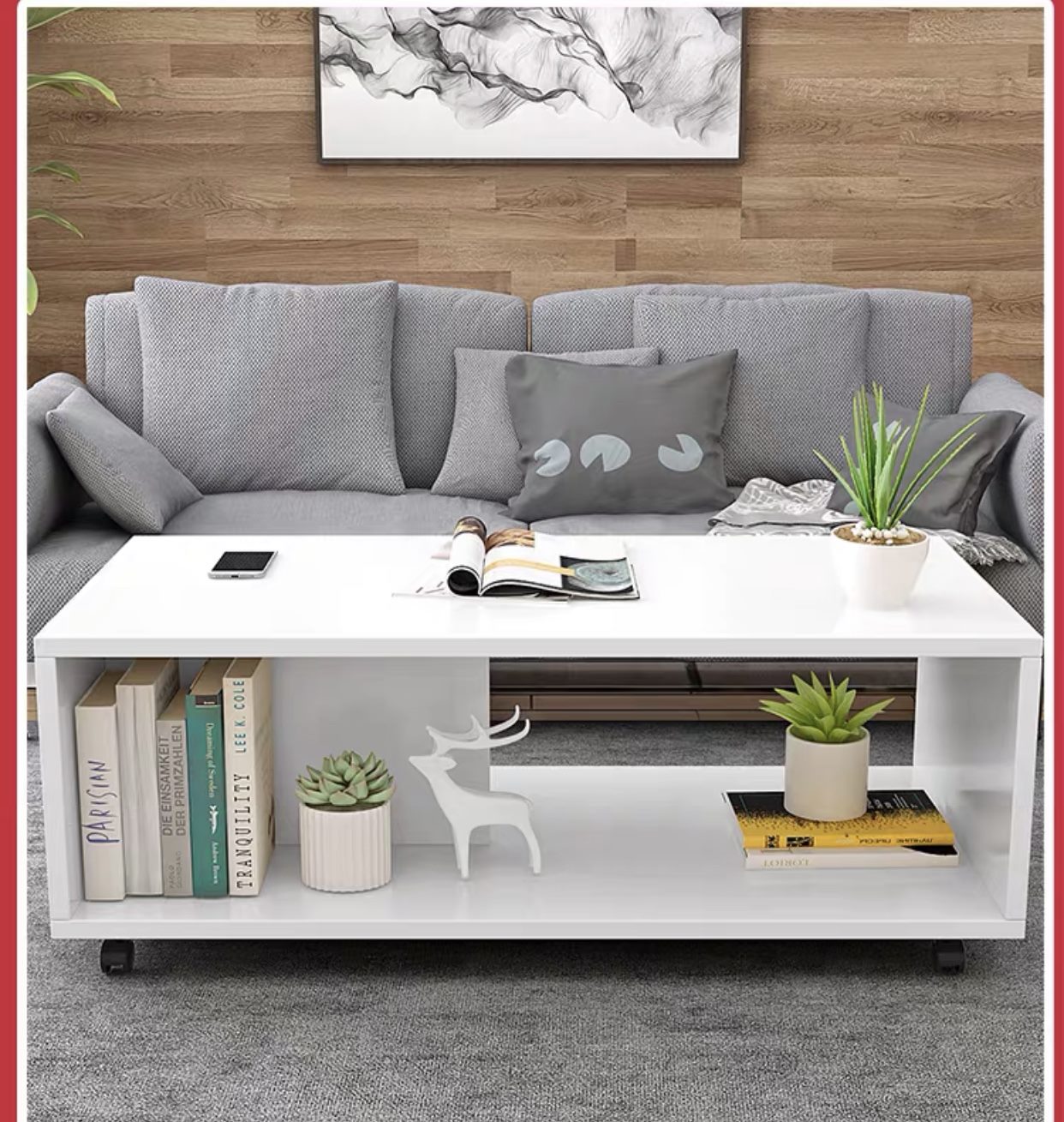 modern style Coffee Table on wheels