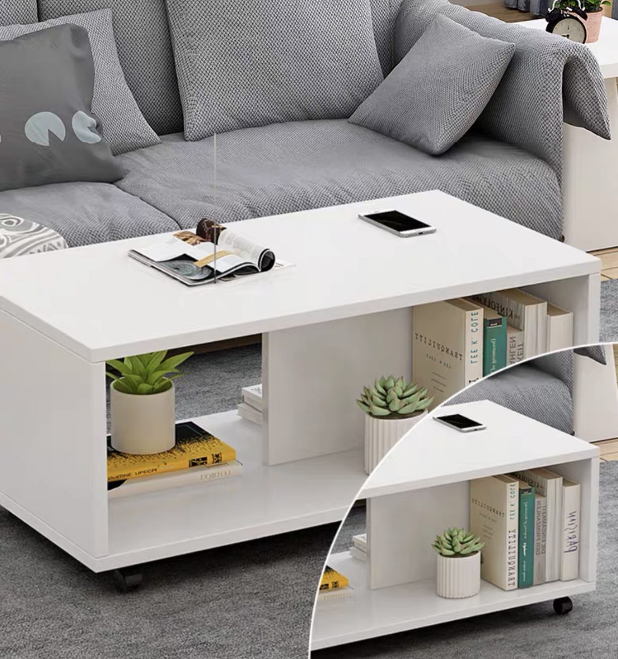 modern style Coffee Table on wheels