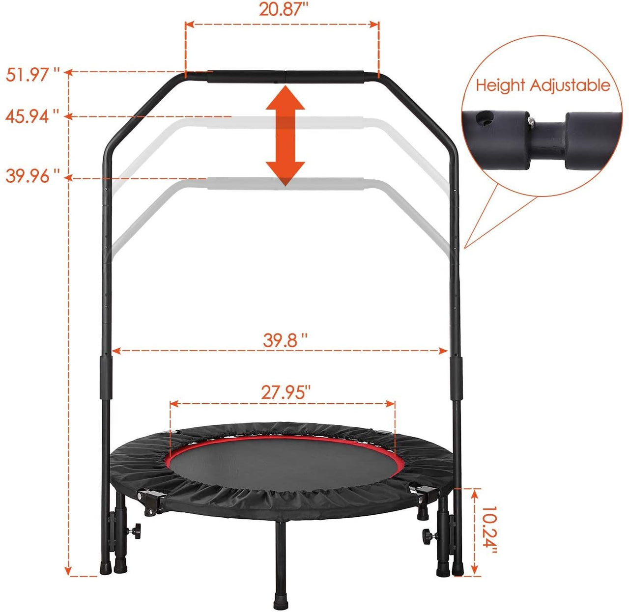 40 Inch Trampoline Mini Foldable Rebounder