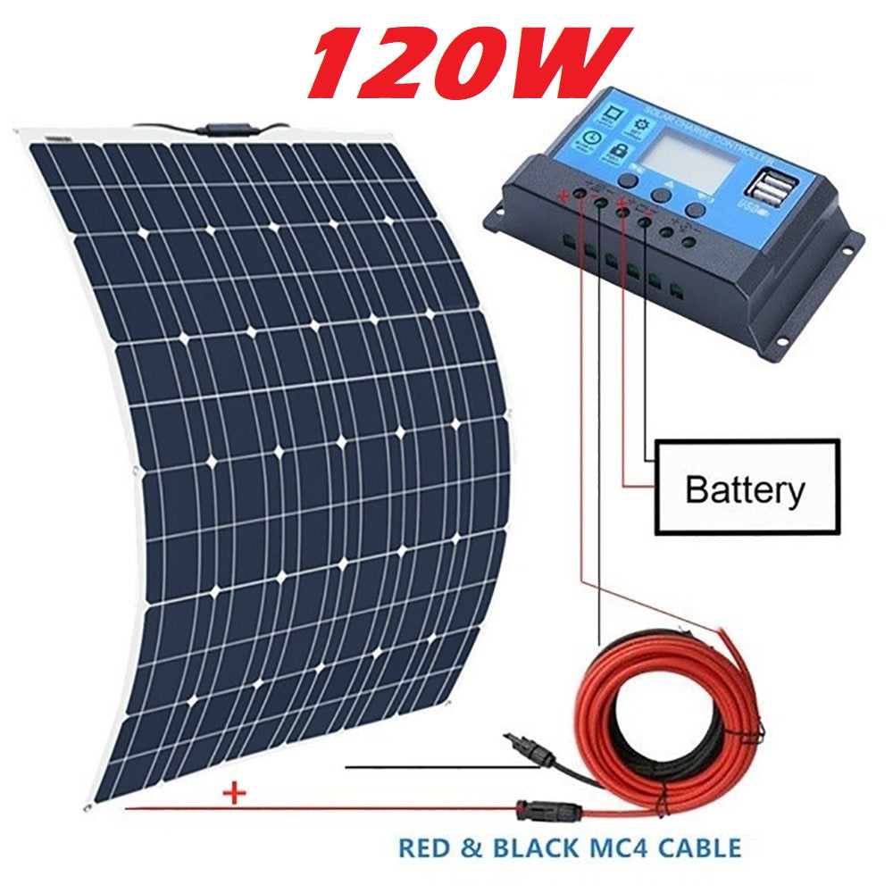 120W Solar Panel Flexible Kit