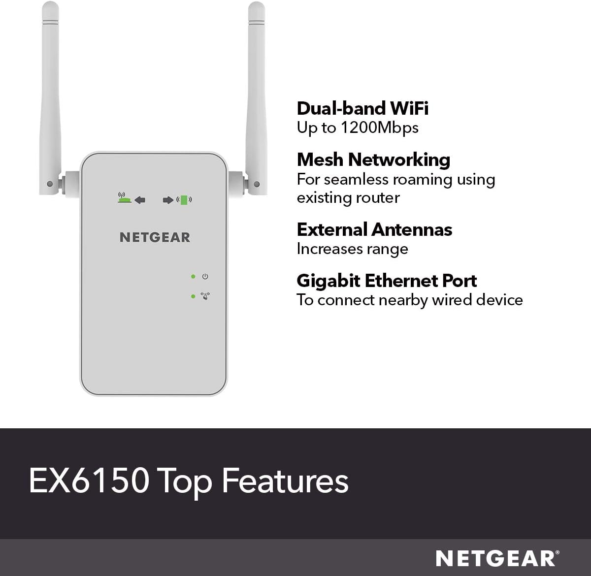 Netgear Wifi Repeater Extender Booster EX6150 AC1200 - USED