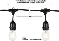 Thumbnail for Outdoor Festoon Light String Lights 15M 15 LED Bulbs