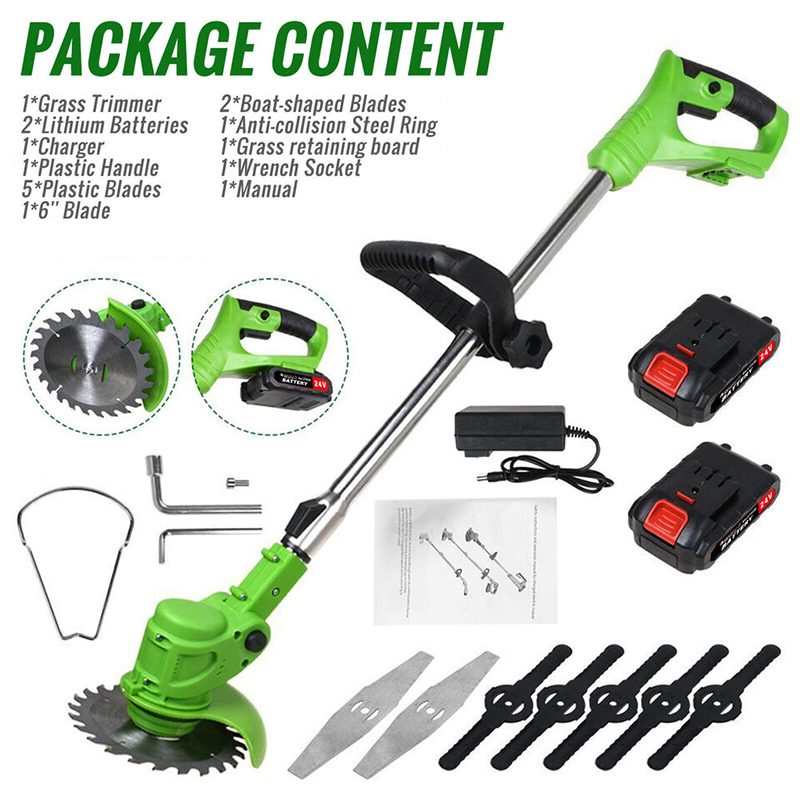 Cordless Push Weed Eater and Grass Trimmer Lawn Mower