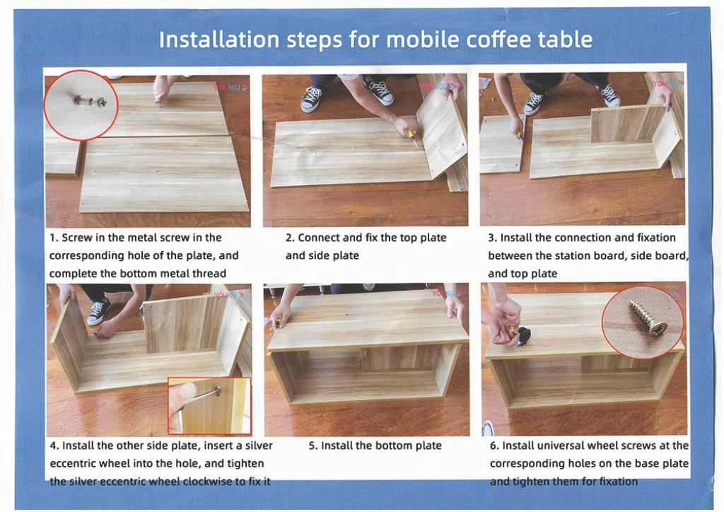 modern style Coffee Table on wheels