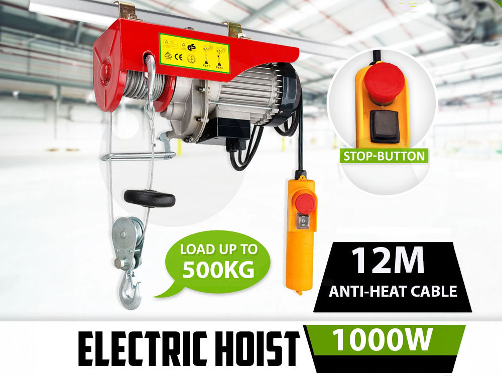 Electric Hoist Winch 500KG 12M