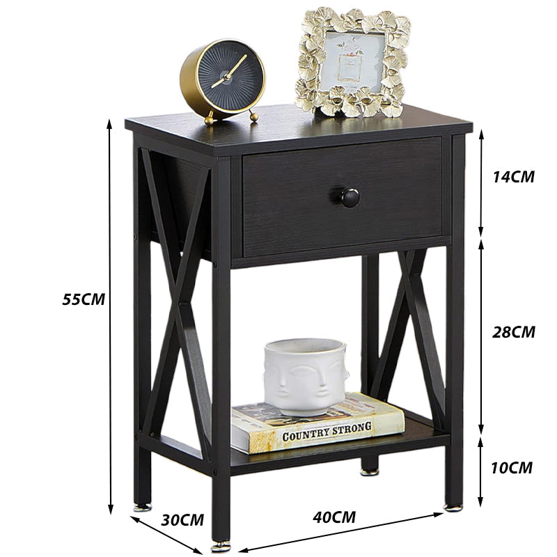 Bedside Table with Drawers