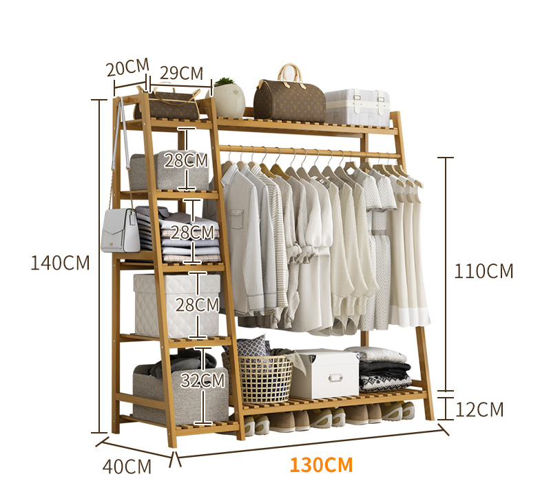 Bamboo Wardrobe Clothes Rack