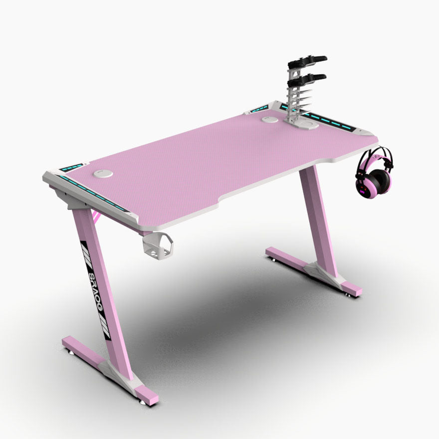 Gaming Desk Office Desk Table 120CM PINK RGB