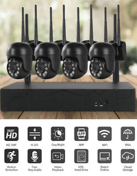 Thumbnail for 1080P 3MP PTZ Wireless Security Camera System