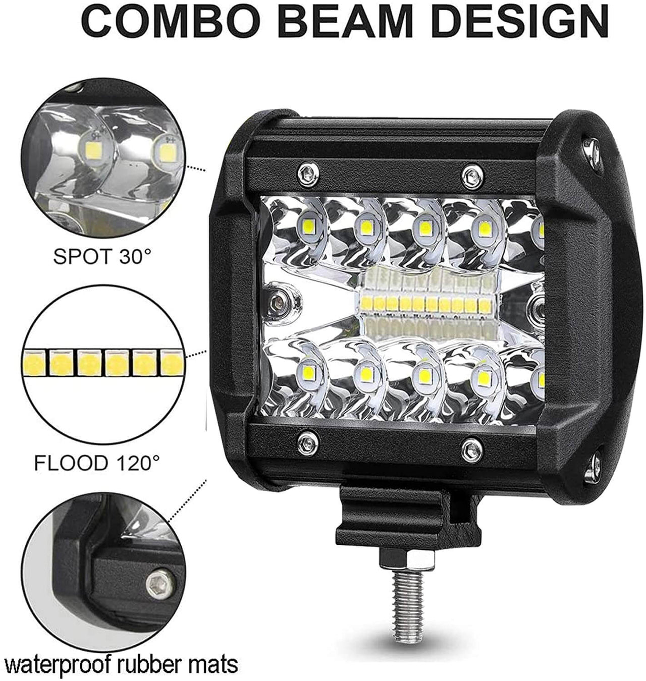 2Pcs 4Inch Led Work Light Bar