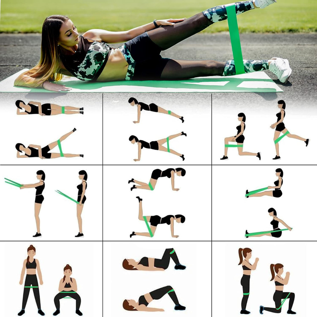 5Pcs Resistance Bands Exercise Yoga Pilates Rubber Fitness Training