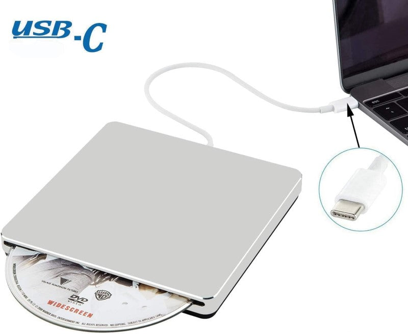 External CD/DVD Drive Type-C Portable Slim Burner Writer