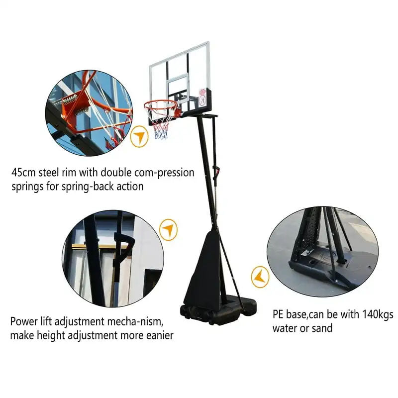 Basketball Hoop with stand Height Adjustable Hoop