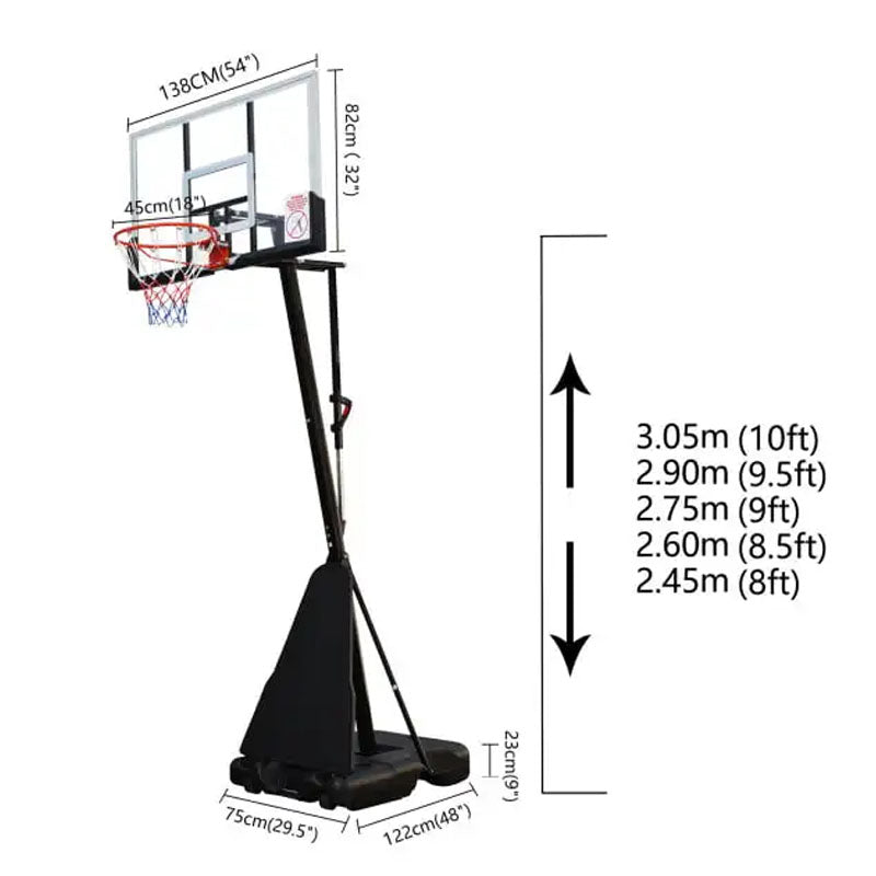 Basketball Hoop with stand Height Adjustable Hoop