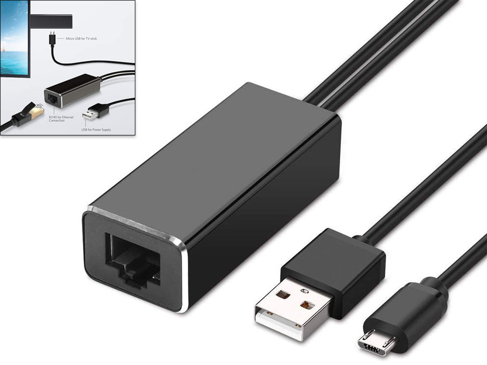 USB Ethernet Adapter for Firestick, Fire TV, Chromecast Ultra/2/1/Audio