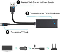 Thumbnail for USB Ethernet Adapter for Firestick, Fire TV, Chromecast Ultra/2/1/Audio