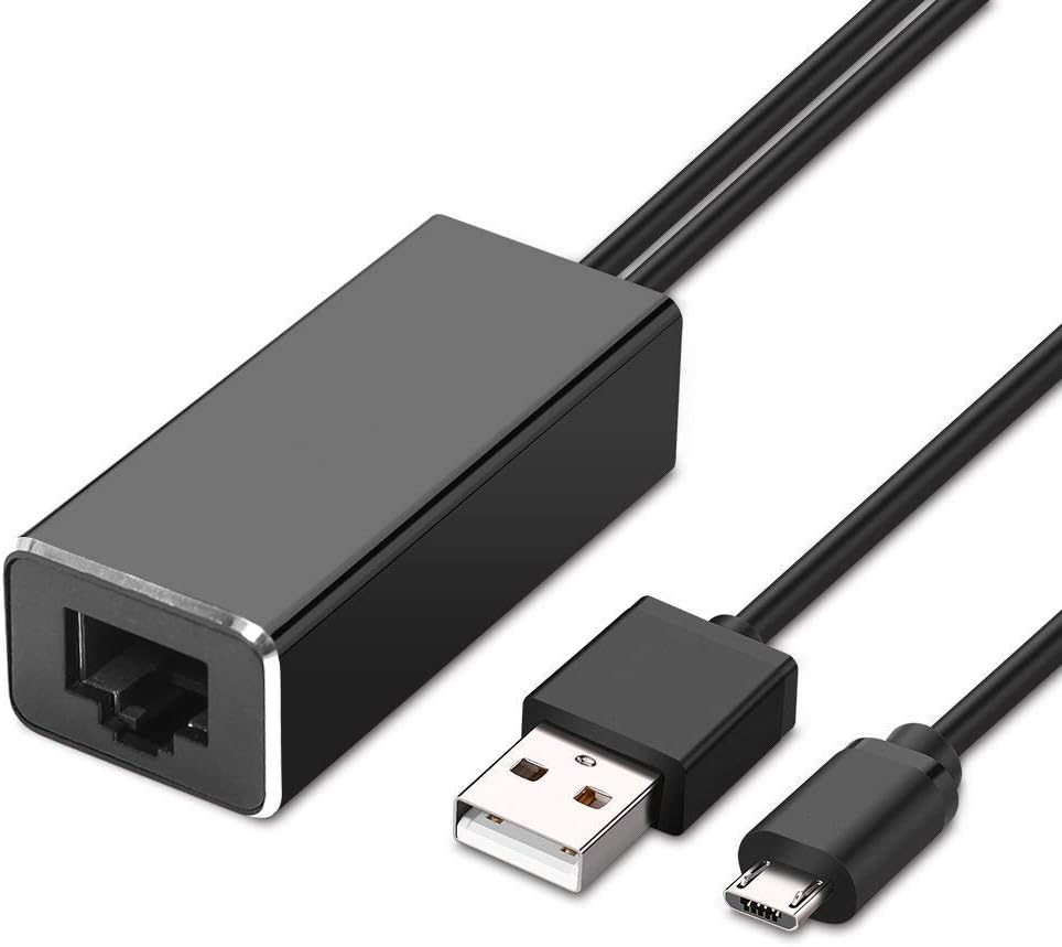 USB Ethernet Adapter for Firestick, Fire TV, Chromecast Ultra/2/1/Audio