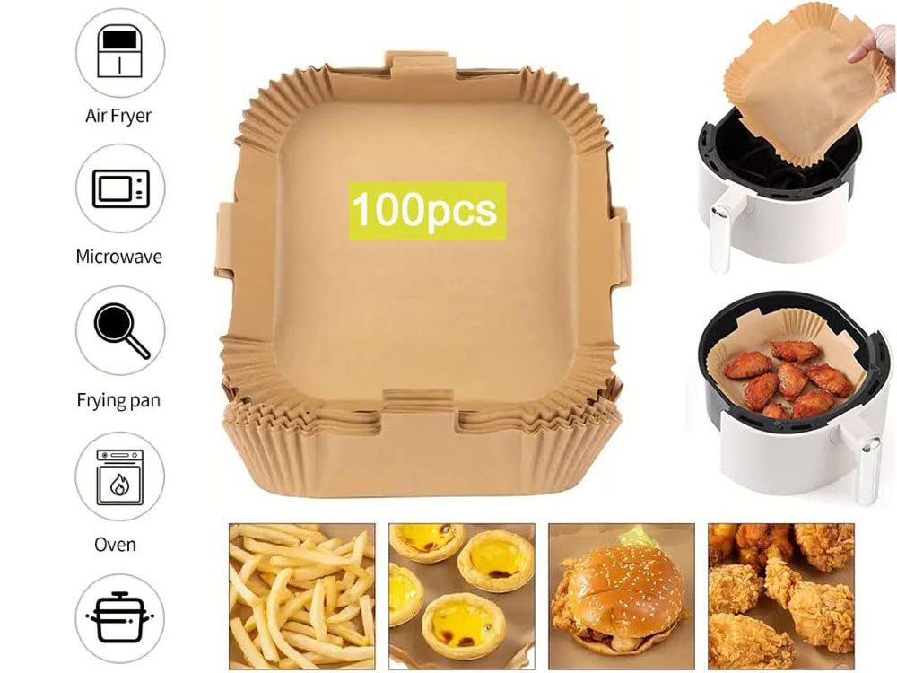 Air Fryer Disposable Paper Liner Non-Stick Air Fryer Paper Liner 100pcs