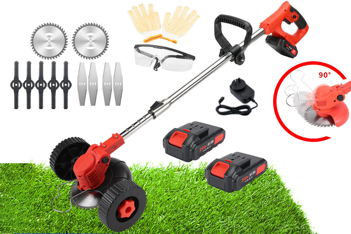 Cordless Push Weed Eater and Grass Trimmer Lawn Mower