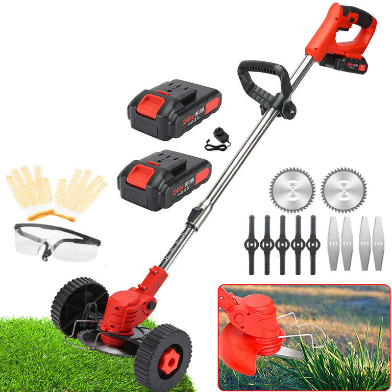 Cordless Push Weed Eater and Grass Trimmer Lawn Mower