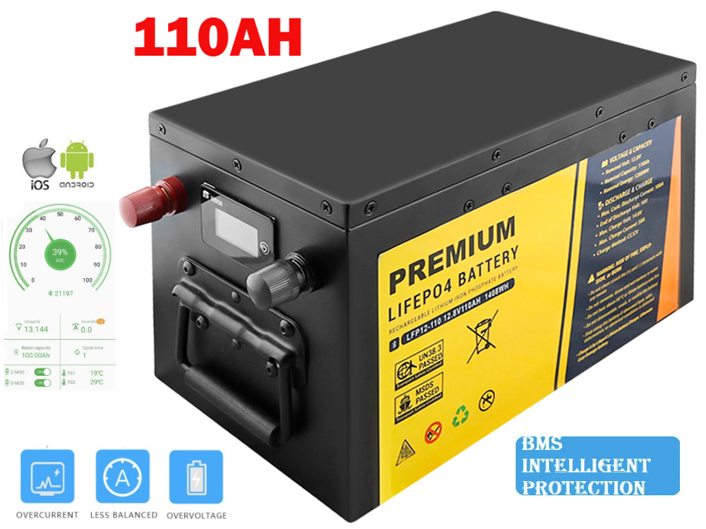 12v 110ah lifepo4 battery deep cycle solar battery