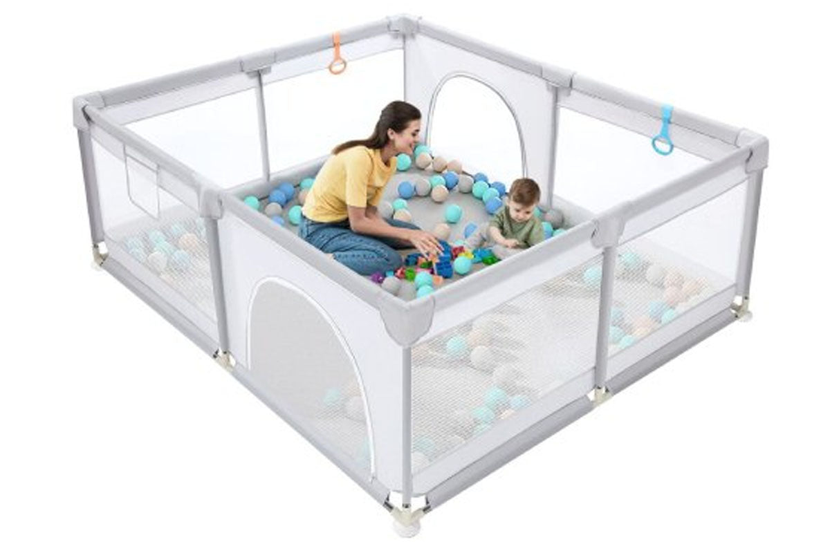 Portable Baby Playpen Fence Gate Wall Fence Barrier Play Gym Mat 180cm