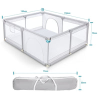 Thumbnail for Portable Baby Playpen Fence Gate Wall Fence Barrier Play Gym Mat 150cm