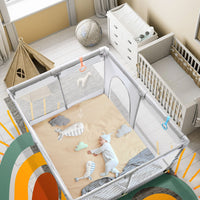 Thumbnail for Portable Baby Playpen Fence Gate Wall Fence Barrier Play Gym Mat 150cm