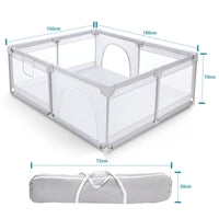 Thumbnail for Portable Baby Playpen Fence Gate Wall Fence Barrier Play Gym Mat 180cm