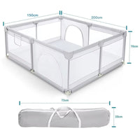 Thumbnail for Portable Baby Playpen Fence Gate Wall Fence Barrier Play Gym Mat 2000cm