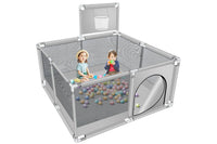 Thumbnail for Portable Baby Playpen Fence Gate Wall Fence Barrier Play Gym Mat 125cm