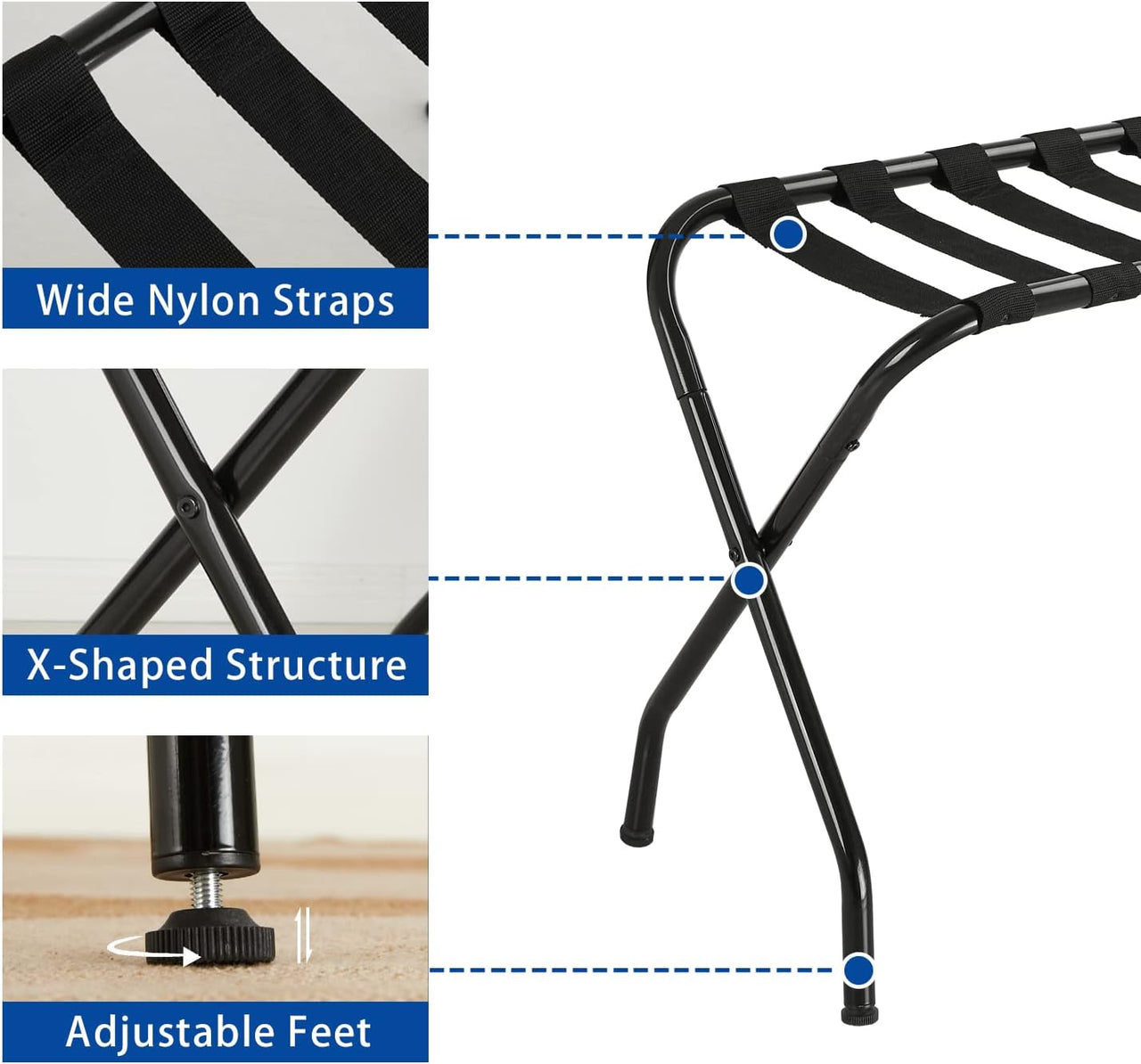 Luggage Rack Suitcase Stand (Set of 2)