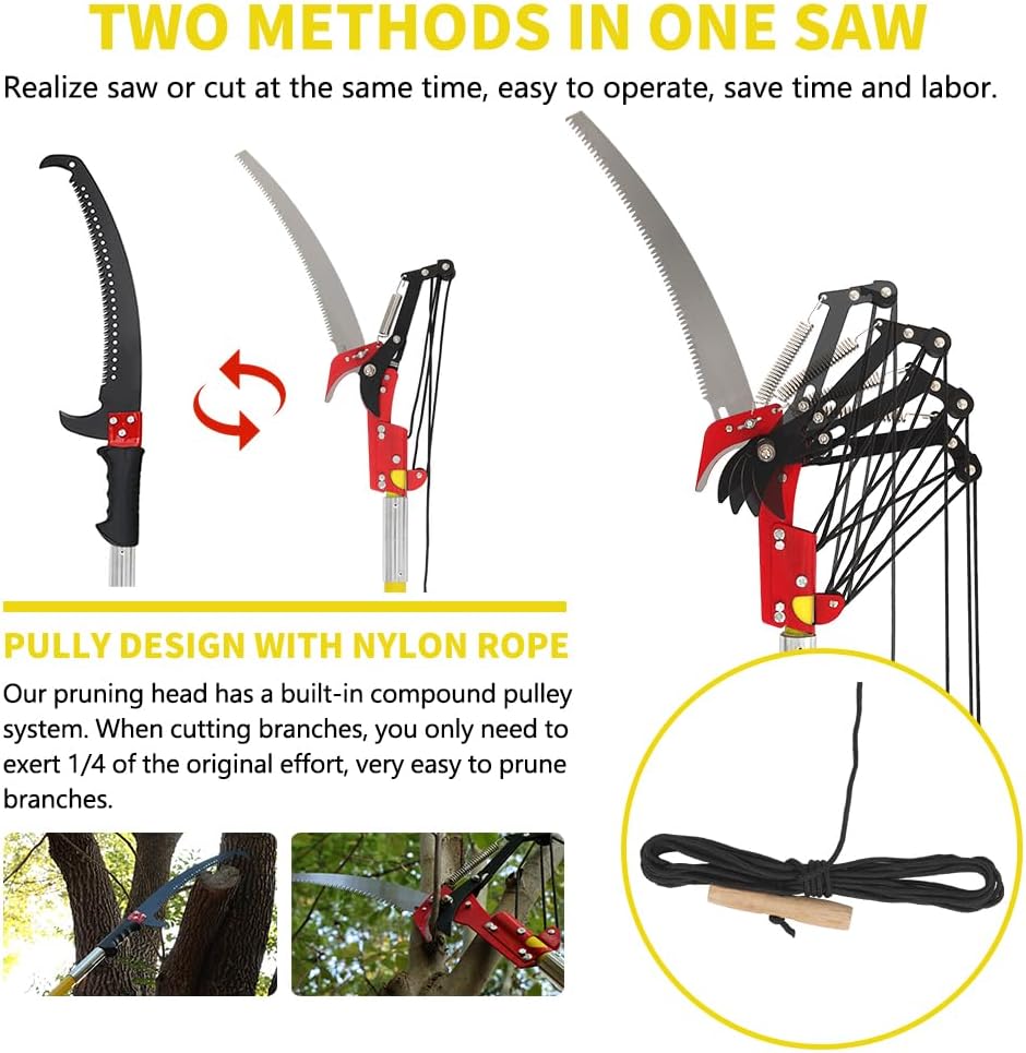 Detachable Pole Pruning Saw 8m Tree Trimmer Saw Shearing