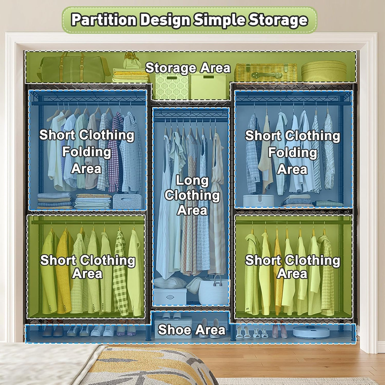 Metal Wardrobe Clothes Rack Clothes Organizer