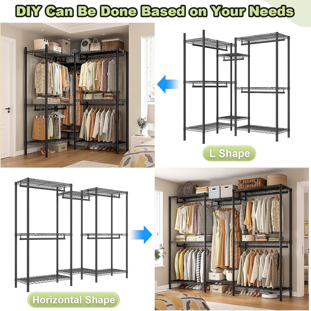 Metal Wardrobe Clothes Rack Clothes Organizer