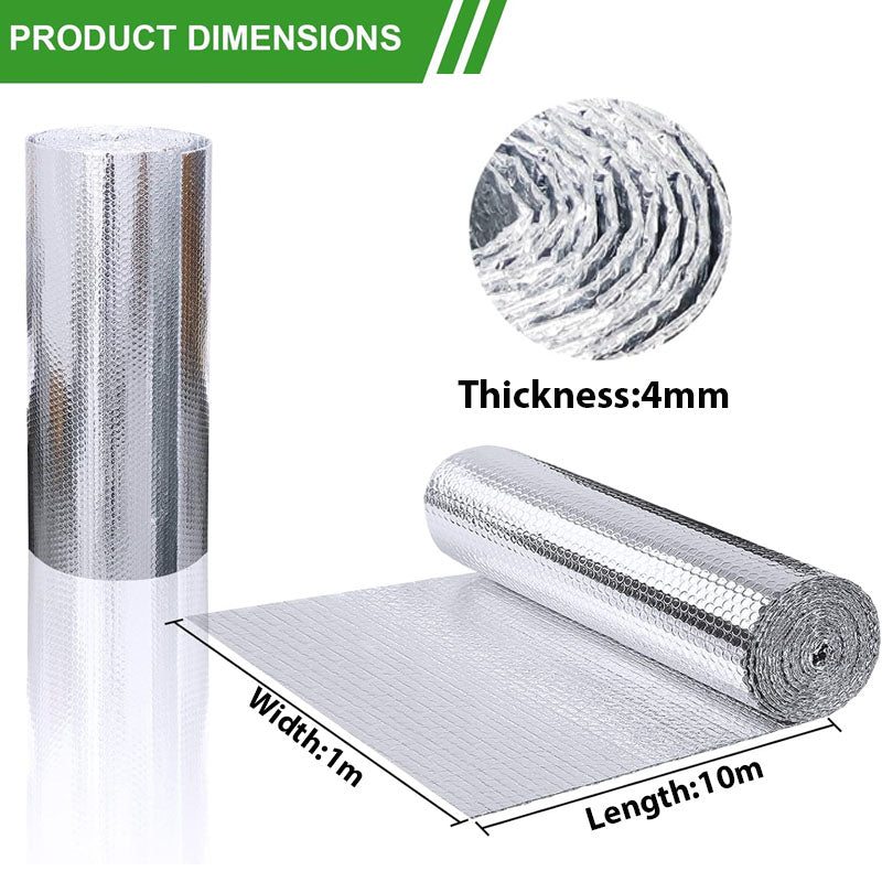 Double Layer Aluminium Bubble Foil Insulation (10mx1m)