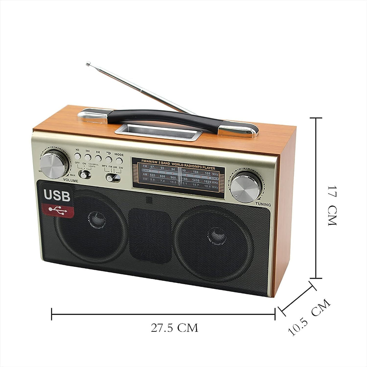 Multi Band Vintage FM Radio Speaker Bluetooth