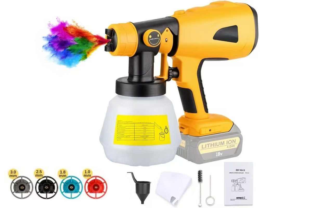 Cordless High Pressure Spray Gun Paint Sprayer Fits Dewalt 18V Battery