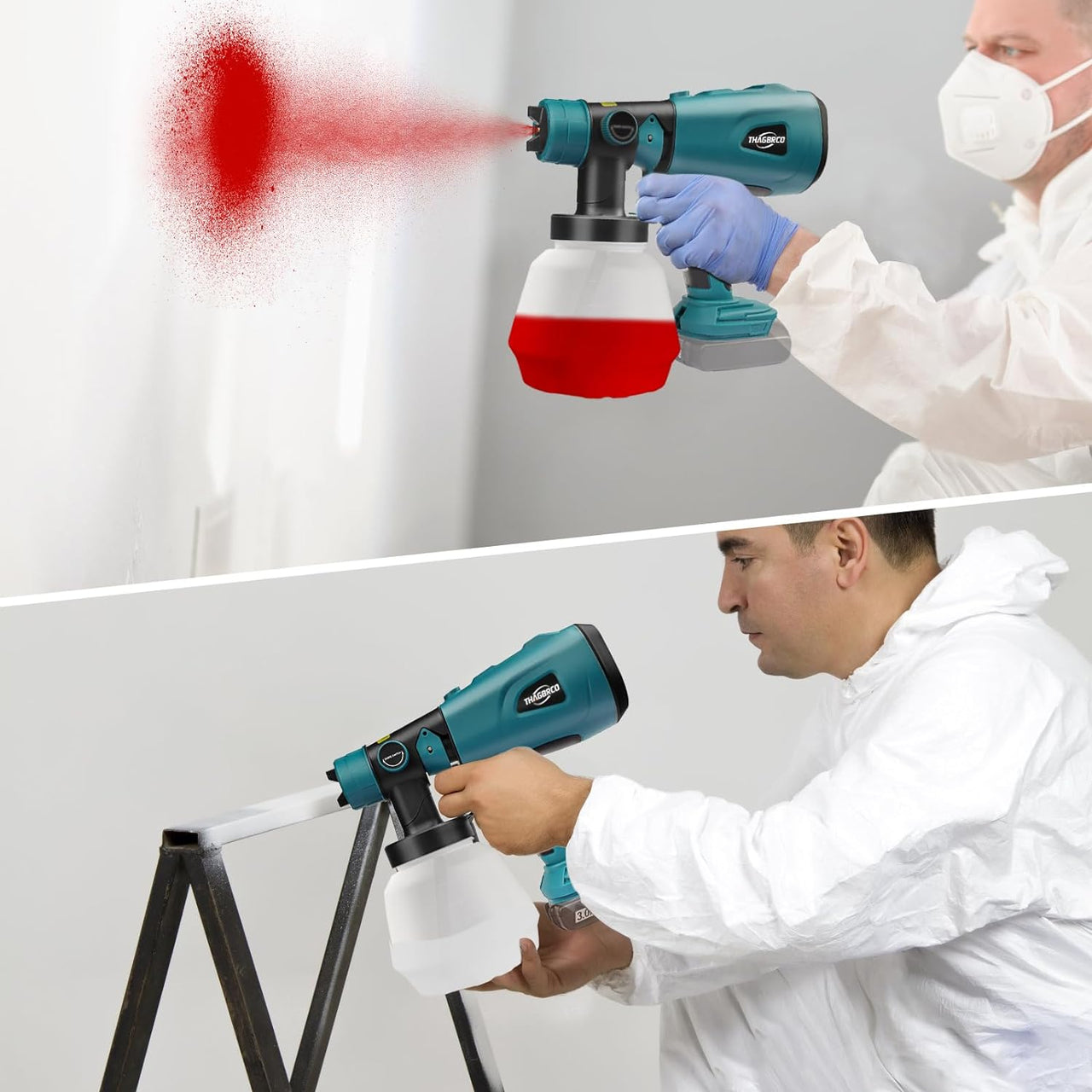 Cordless High Pressure Spray Gun Paint Sprayer Fits Makita 18V Battery