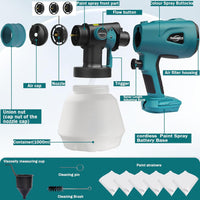 Thumbnail for Cordless High Pressure Spray Gun Paint Sprayer Fits Makita 18V Battery