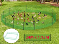 Thumbnail for 24M Chicken Fence Hen Poultry Coop Farm Runs Mesh Cage Net Habitat Safe House Pen