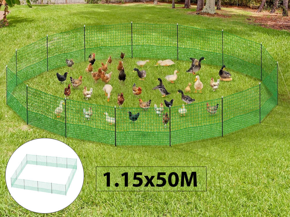 Chicken Fence Hen Poultry Coop Farm Runs Mesh Cage Net Habitat Safe House Pen