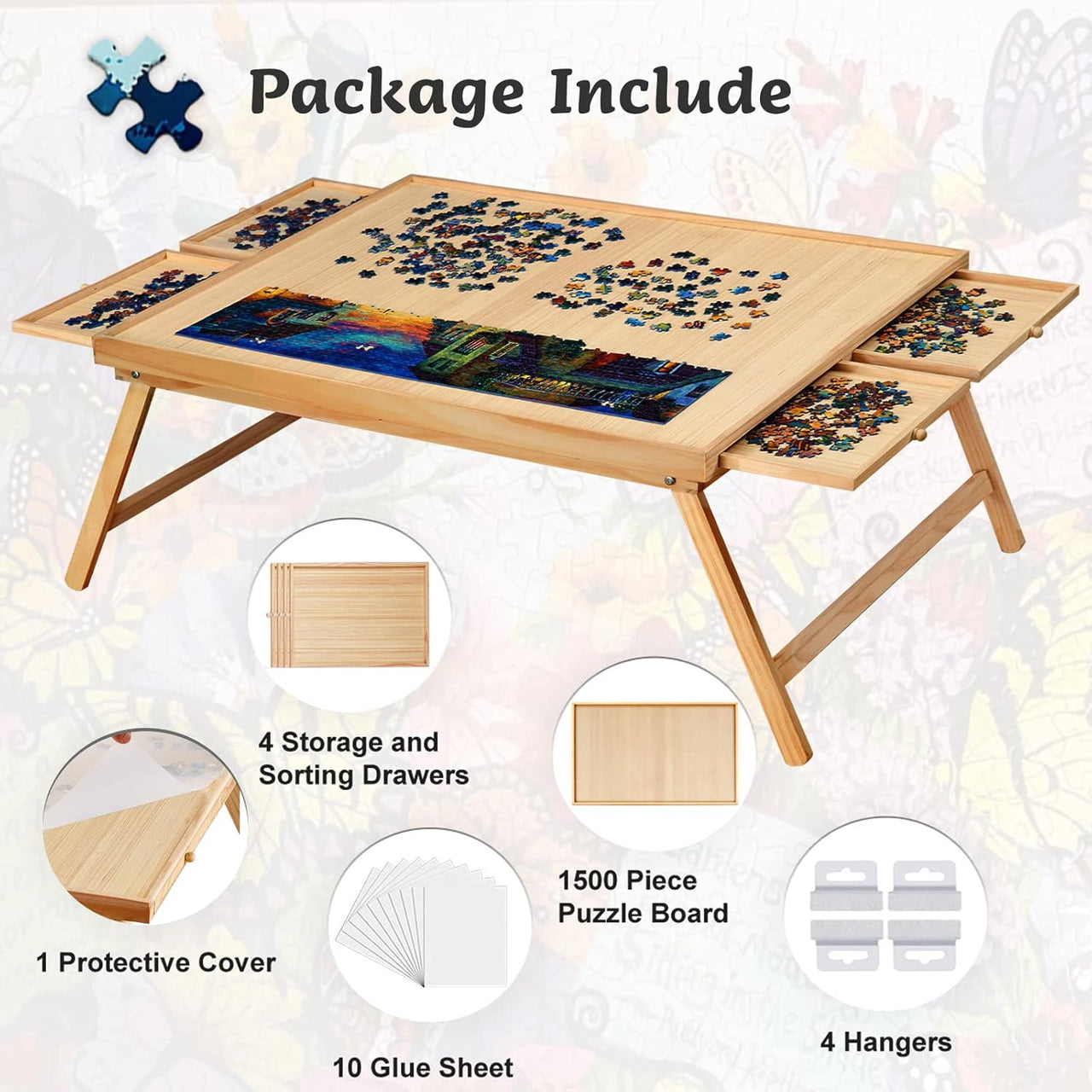 Puzzle Table Craft Board Game Table Jigsaw Game Table 1500 Piece