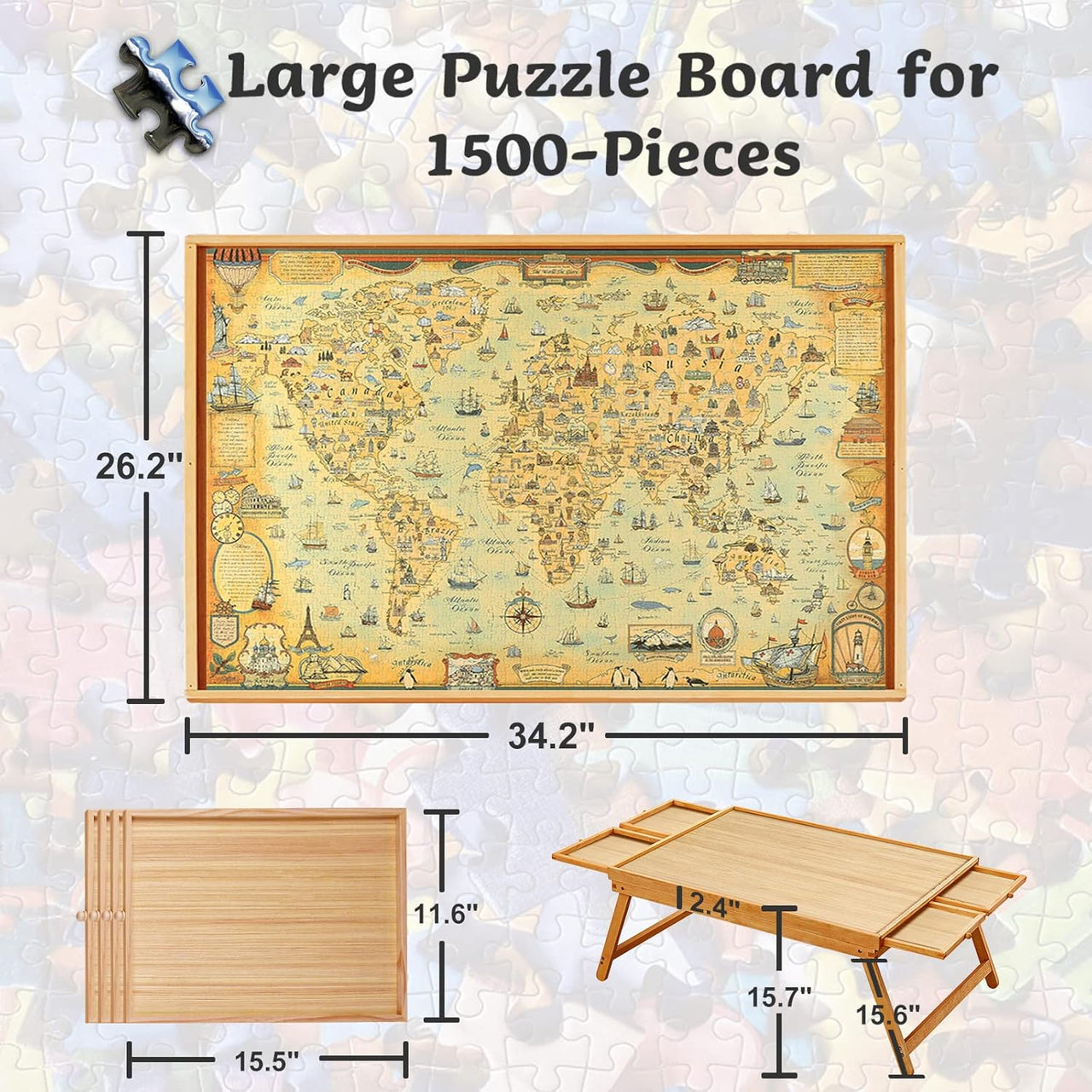 Puzzle Table Craft Board Game Table Jigsaw Game Table 1500 Piece