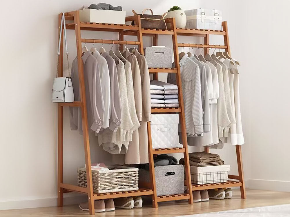 Bamboo Wardrobe Clothes Rack