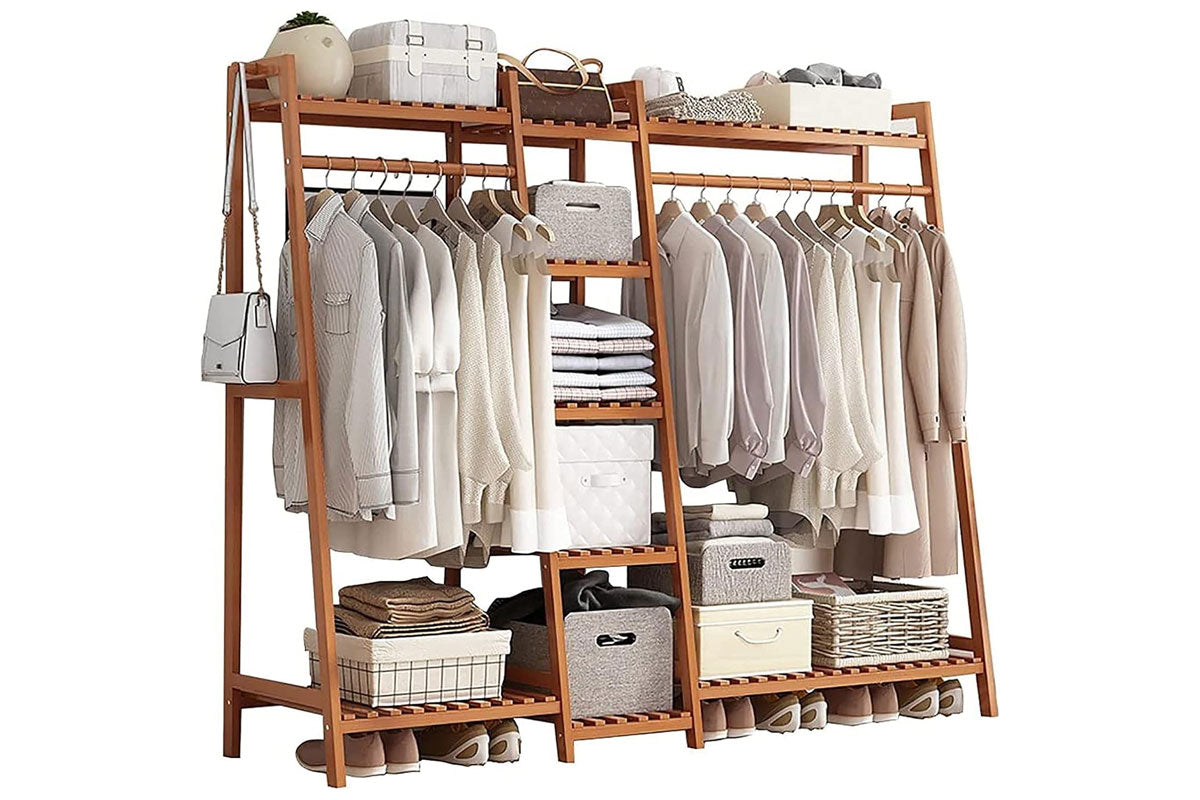 Bamboo Wardrobe Clothes Rack