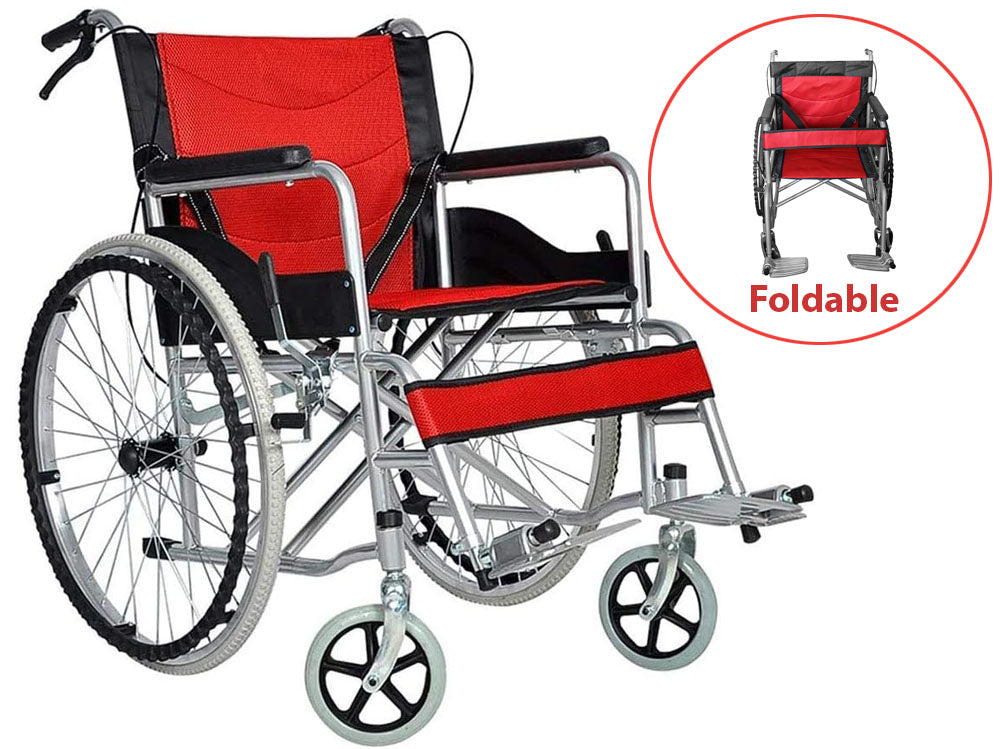 Self propelling folding wheelchair