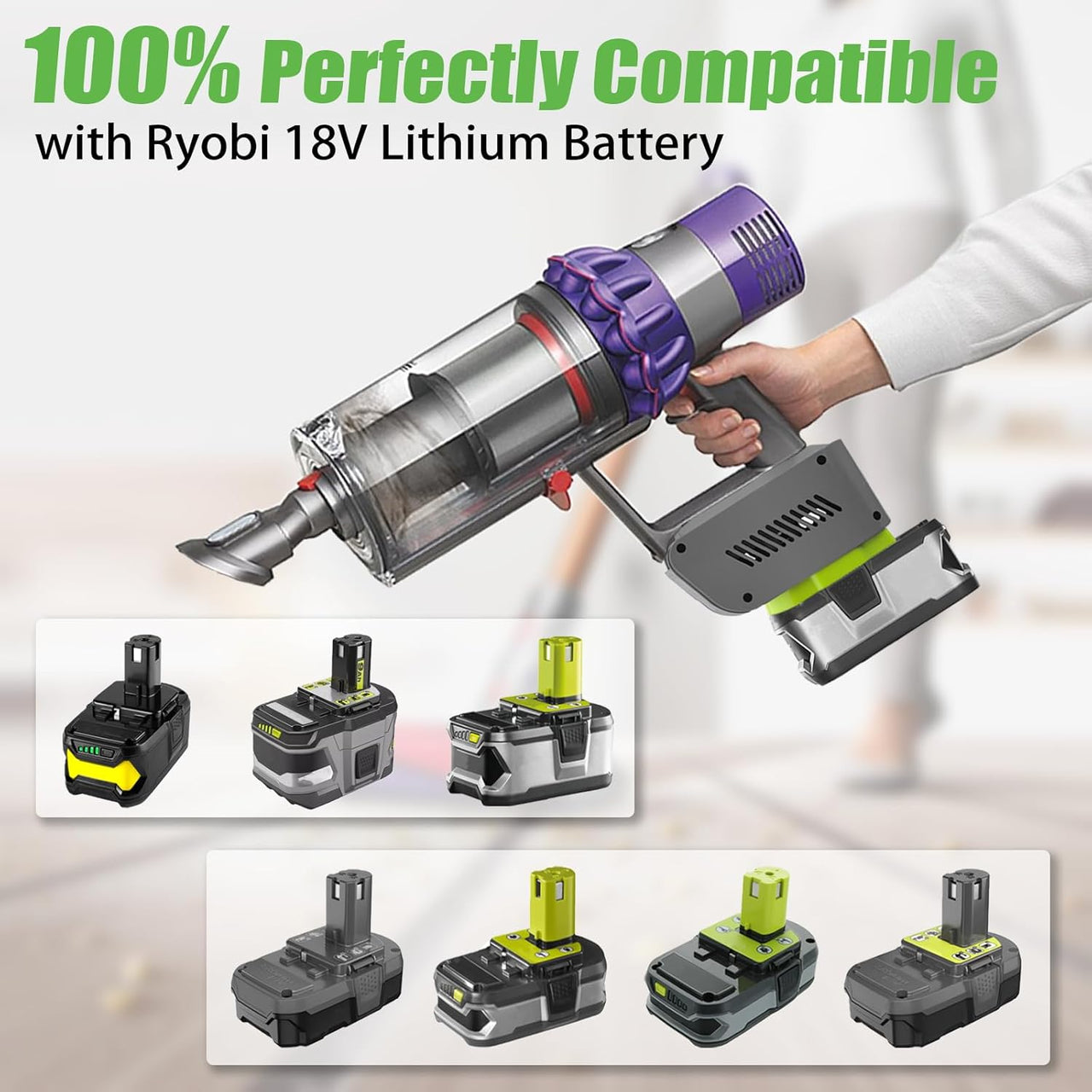 Dyson V10 Adapter for Ryobi 18V Lithium Battery Converter