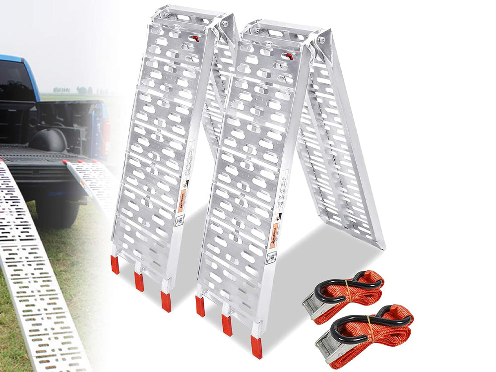 Aluminum Folding Ramps ATV Mower Loading Ramps Pair