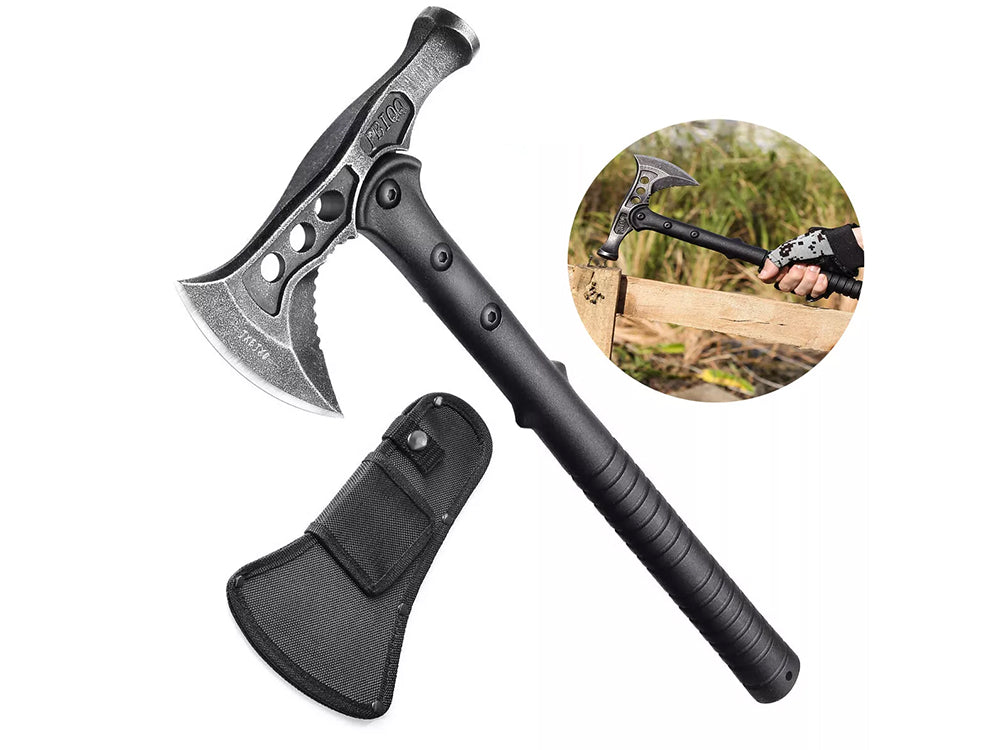 Tactical Survival Hawk Tomahawk W Hammer Throwing Axe 15"